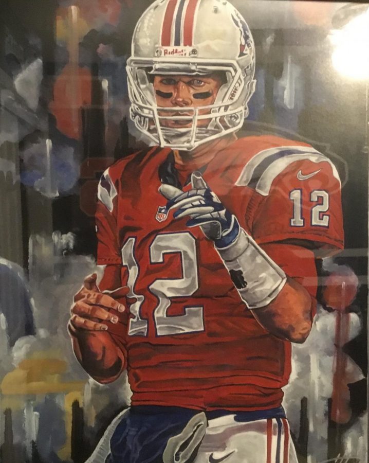 Painting of Tom Brady.