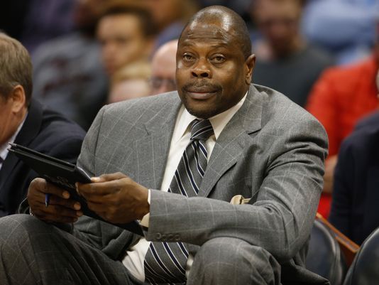 Patrick Ewing sits in on a Georgetown game early this season. Ewing had a very successful first season with the Hoyas.