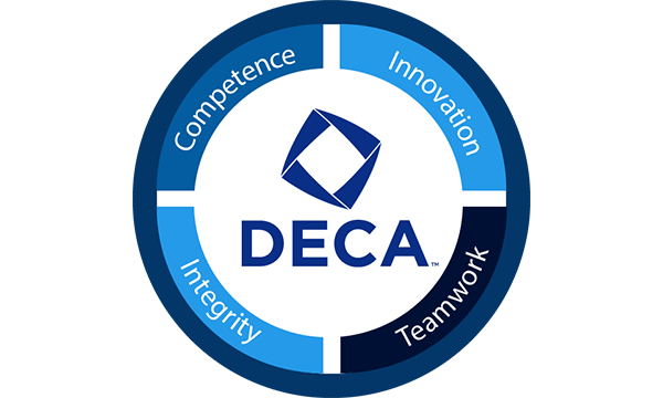 DECA is a buisness club. This is the official logo of the DECA club. 