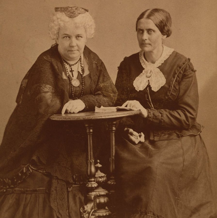 Rochesters Eilzabeth Cady Stanton and Susan B Anthony sit for a picture. They both did work in the Rochester area. 