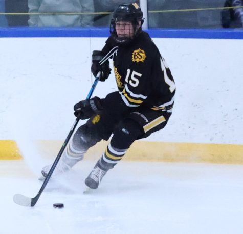 Senior Evan Kopacz scored both McQuaid goals in their overtime win over Victor. 